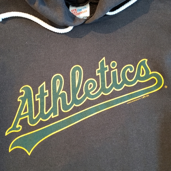 Vintage 1993 Oakland Athletics A’s Hoodie Sweatshirt Size Large L Made in USA - Picture 2 of 5
